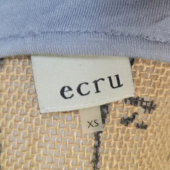 XS Ecru Genuine Leather Gray Suede V-neck Tank Top - Picture 4 of 5